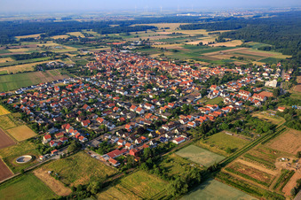 Vue aérienne de Siedlungstr à Zeiskam dans le département Rhénanie-Palatinat, Allemagne