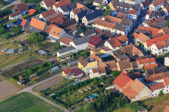 Vue aérienne de Häckgasse à Zeiskam dans le département Rhénanie-Palatinat, Allemagne