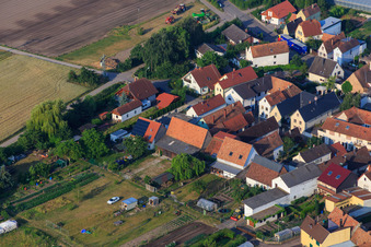 Vue aérienne de Mühlgasse à Zeiskam dans le département Rhénanie-Palatinat, Allemagne