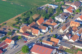 Vue aérienne de Chemin d'Altsheim à Ottersheim bei Landau dans le département Rhénanie-Palatinat, Allemagne