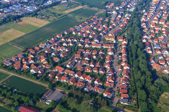 Vue aérienne de Geschwister-Scholl-Straß à Herxheim bei Landau dans le département Rhénanie-Palatinat, Allemagne