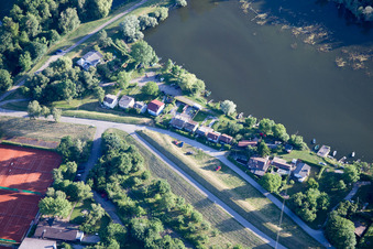 Vue oblique de Quartier Leopoldshafen in Eggenstein-Leopoldshafen dans le département Bade-Wurtemberg, Allemagne