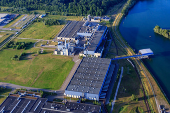 Vue aérienne de Papierfabrik Palm GmbH & Co. KG | Plante Wörth am Rhein à Wörth am Rhein dans le département Rhénanie-Palatinat, Allemagne