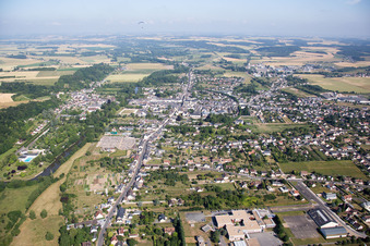 Vue oblique de Montoire-sur-le-Loir dans le département Loir et Cher, France