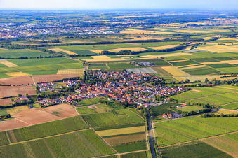 Vue aérienne de Vue du village depuis le sud à Impflingen dans le département Rhénanie-Palatinat, Allemagne