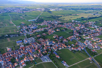 Vue aérienne de Église catholique Saint-Pierre-et-Paul à Edesheim dans le département Rhénanie-Palatinat, Allemagne