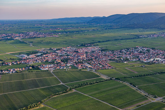 Vue aérienne de Du nord à Maikammer dans le département Rhénanie-Palatinat, Allemagne