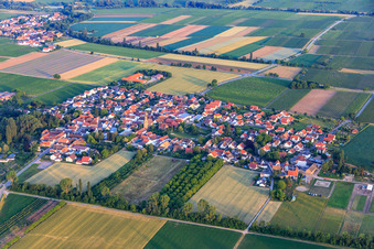 Vue aérienne de Vue d'ensemble du village depuis le nord-ouest à Großfischlingen dans le département Rhénanie-Palatinat, Allemagne