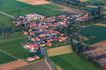 Vue aérienne de Vue d'ensemble du village depuis le nord-ouest à Kleinfischlingen dans le département Rhénanie-Palatinat, Allemagne