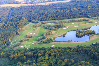 Vue aérienne de Terrain de golf Landgut Dreihof - GOLF absolu à le quartier Dreihof in Essingen dans le département Rhénanie-Palatinat, Allemagne