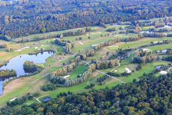 Vue aérienne de Terrain de golf Landgut Dreihof - GOLF absolu à le quartier Dreihof in Essingen dans le département Rhénanie-Palatinat, Allemagne