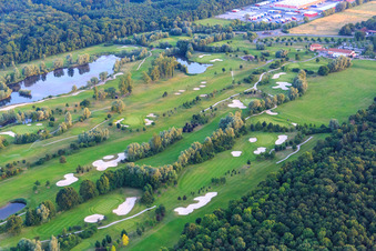 Vue oblique de Terrain de golf Landgut Dreihof - GOLF absolu à le quartier Dreihof in Essingen dans le département Rhénanie-Palatinat, Allemagne