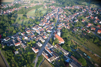Vue oblique de Scheibenhard dans le département Bas Rhin, France