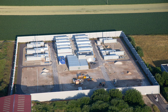 Vue aérienne de Scheibenhard dans le département Bas Rhin, France