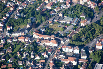 Vue aérienne de Salle de réception CSC ROBERT SCHUMAN à Haguenau à Hagenau dans le département Bas Rhin, France