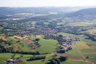 Vue aérienne de Wœrth dans le département Bas Rhin, France