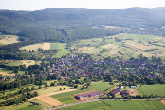 Vue aérienne de Preuschdorf dans le département Bas Rhin, France