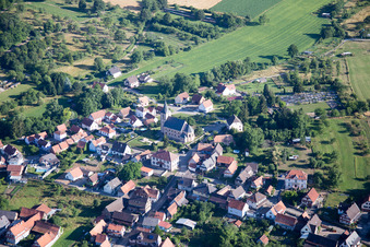 Vue oblique de Preuschdorf dans le département Bas Rhin, France