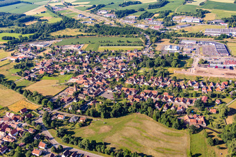 Vue oblique de Quartier Altenstadt in Wissembourg dans le département Bas Rhin, France