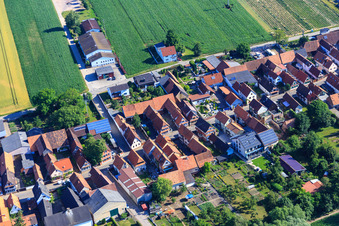 Vue aérienne de Gräfenberghalle et GWG Deutsches Weintor à Freckenfeld dans le département Rhénanie-Palatinat, Allemagne
