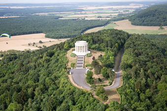 Vue d'oiseau de Mémorial de guerre américain à Montsec dans le département Meuse, France