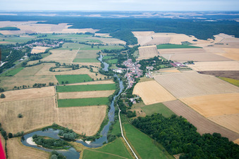 Pagny-sur-Meuse dans le département Meuse, France depuis l'avion