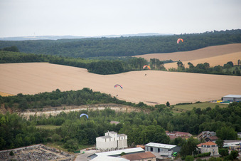 Vaucouleurs dans le département Meuse, France depuis l'avion