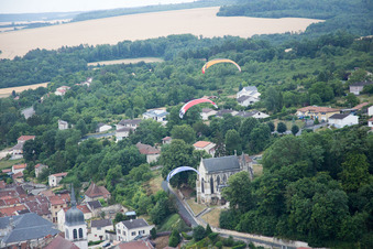 Vue aérienne de Vaucouleurs dans le département Meuse, France