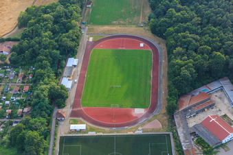 Vue aérienne de Stade Franz Hage à Bellheim dans le département Rhénanie-Palatinat, Allemagne