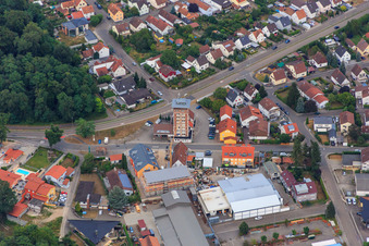 Vue aérienne de Gratte-ciel Ludovici à Buchstr à Jockgrim dans le département Rhénanie-Palatinat, Allemagne