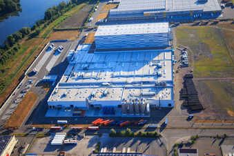 Palatinate Refreshments GmbH à Wörth am Rhein dans le département Rhénanie-Palatinat, Allemagne vu d'un drone