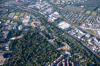 Vue aérienne de KA, Günther Klotz, Le Festival à le quartier Südweststadt in Karlsruhe dans le département Bade-Wurtemberg, Allemagne
