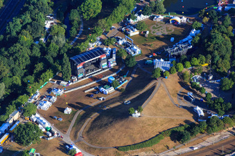 Le Mont Klotz au Festival dans le complexe Günther Klotz à le quartier Südweststadt in Karlsruhe dans le département Bade-Wurtemberg, Allemagne hors des airs