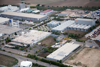 Photographie aérienne de Zone industrielle du Nord sur le Rhin à Worms dans le département Rhénanie-Palatinat, Allemagne