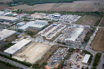 Zone industrielle Im Langgewan, société de transport Kube & Kubenz à Worms dans le département Rhénanie-Palatinat, Allemagne d'en haut