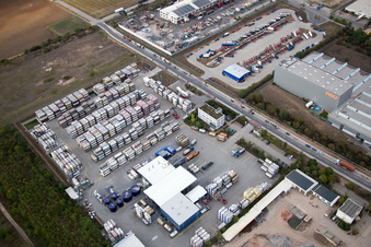 Zone industrielle Im Langgewan, société de transport Kube & Kubenz à Worms dans le département Rhénanie-Palatinat, Allemagne hors des airs