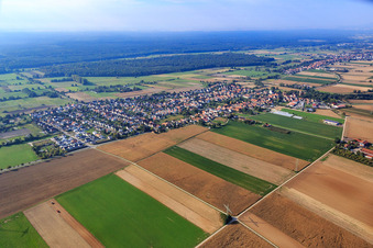 Photographie aérienne de Vue du village depuis le nord-est à Minfeld dans le département Rhénanie-Palatinat, Allemagne