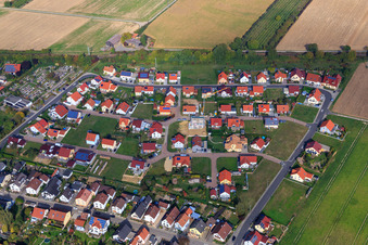 Vue aérienne de Nouvelle zone de développement Im Unterfeld à le quartier Schaidt in Wörth am Rhein dans le département Rhénanie-Palatinat, Allemagne