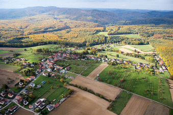 Photographie aérienne de Frœschwiller dans le département Bas Rhin, France