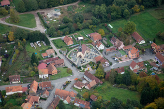 Vue oblique de Dambach dans le département Bas Rhin, France