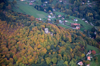 Vue aérienne de Windstein dans le département Bas Rhin, France