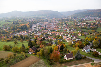 Image drone de Niederbronn-les-Bains dans le département Bas Rhin, France