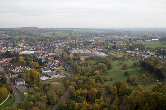 Vue oblique de Niederbronn-les-Bains dans le département Bas Rhin, France
