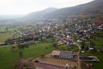 Vue aérienne de Oberbronn dans le département Bas Rhin, France