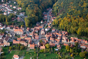 Vue oblique de Offwiller dans le département Bas Rhin, France