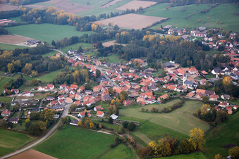 Vue aérienne de Gumbrechtshoffen dans le département Bas Rhin, France