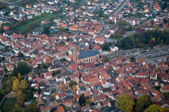 Vue oblique de Reichshoffen dans le département Bas Rhin, France
