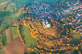 Photographie aérienne de Forteresse Otzberg à le quartier Hering in Otzberg dans le département Hesse, Allemagne