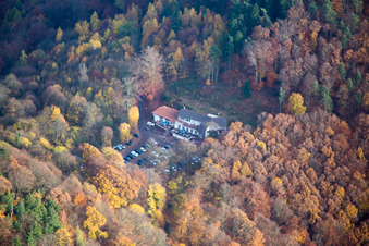 Vue aérienne de Barberousse à le quartier Bindersbach in Annweiler am Trifels dans le département Rhénanie-Palatinat, Allemagne