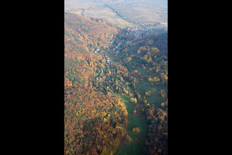 Vue oblique de Birnbachtal à Leinsweiler dans le département Rhénanie-Palatinat, Allemagne